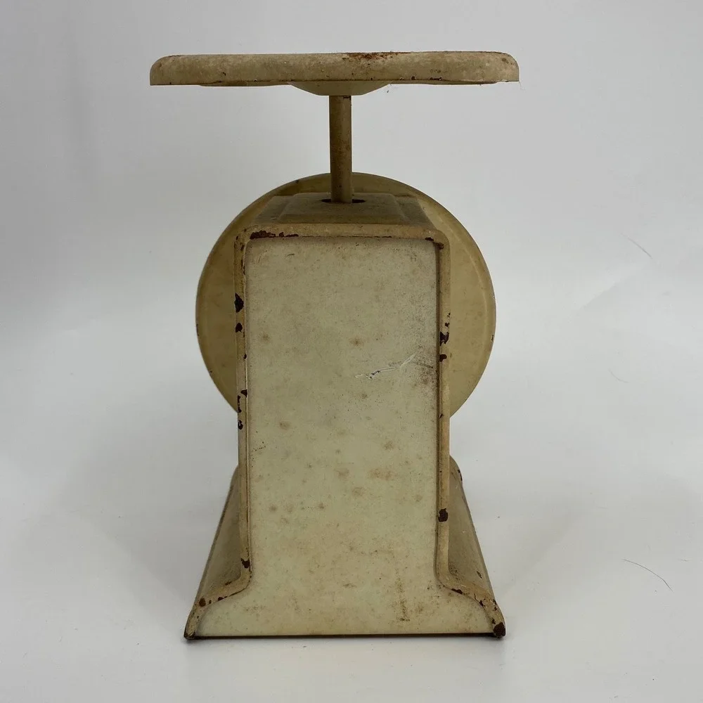 Vintage Way Rite 25lb Household Scale Green Cream Metal Farmhouse Kitchen Decor